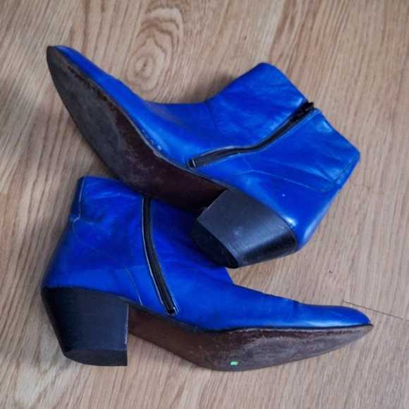 Vintage Leather men's boots Blue Size 8 - Picture 8 of 10